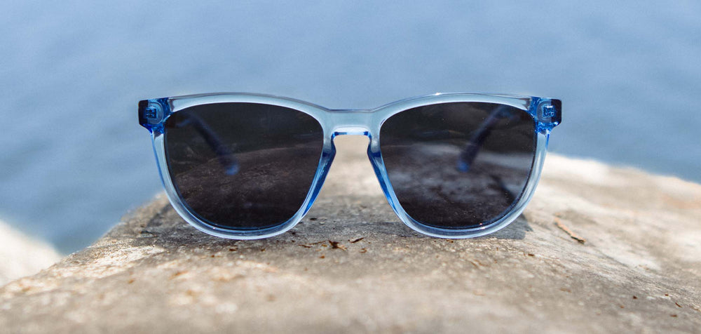 Lake*Engraved Walnut*Basic Polarized Blue + Lake*Engraved Walnut*HD Plus Polarized Blue | CAMP Arrowcrest Lake Sunglasses