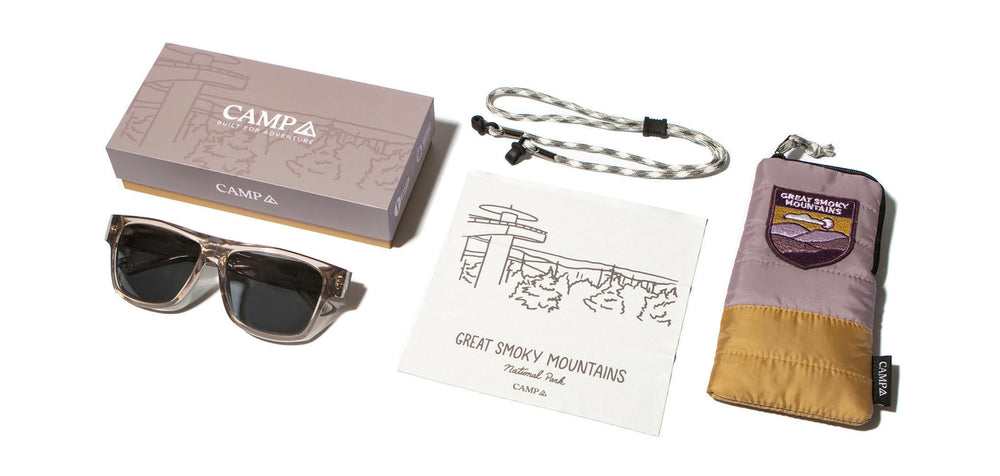 Dusk*Walnut*Basic Polarized Grey + Dusk*Walnut*HD Plus Polarized Grey + Dusk*Engraved Walnut*Basic Polarized Grey + Dusk*Engraved Walnut*HD Plus Polarized Grey | CAMP Cliff Great Smokey Mountains Sunglasses