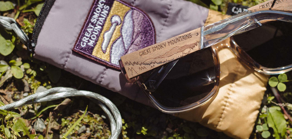 Dusk*Engraved Walnut*Basic Polarized Grey + Dusk*Engraved Walnut*HD Plus Polarized Grey | CAMP Cliff Great Smokey Mountains Sunglasses