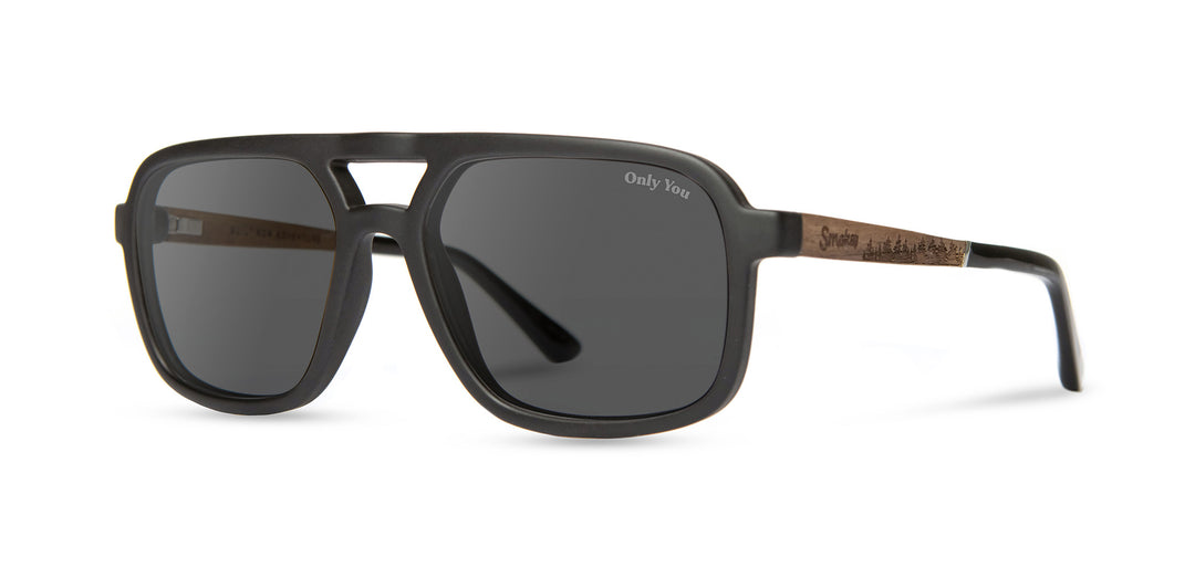 Matte Black*Walnut*HD Plus Polarized Grey | CAMP Glacier Matte Black Sunglasses
