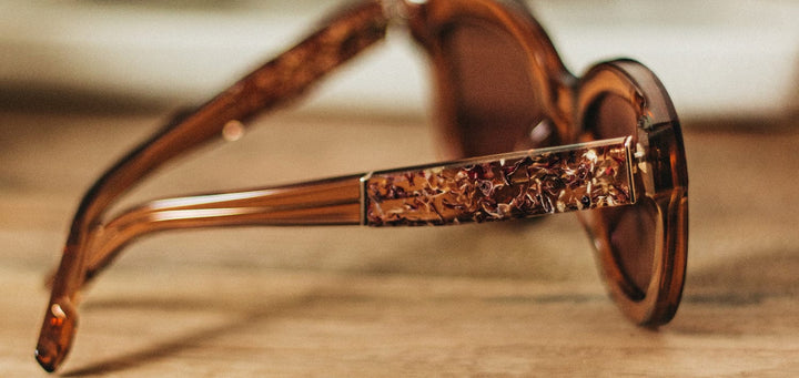 Copper*Rose Flower*Brown + Copper*Rose Flower*Brown Polarized | Shwood Lorane Acetate Sunglasses Copper