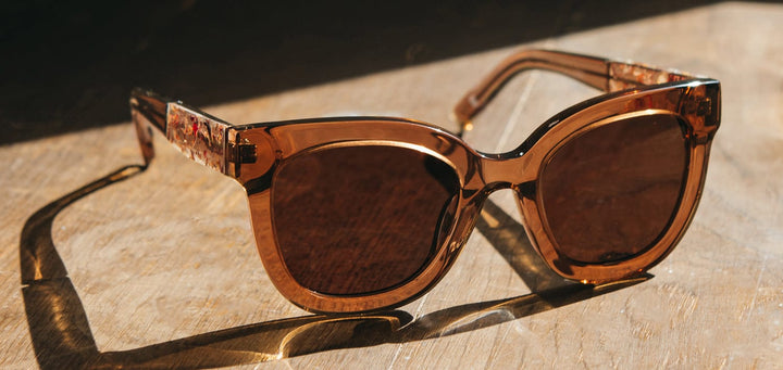 Copper*Rose Flower*Brown + Copper*Rose Flower*Brown Polarized | Shwood Lorane Acetate Sunglasses Copper