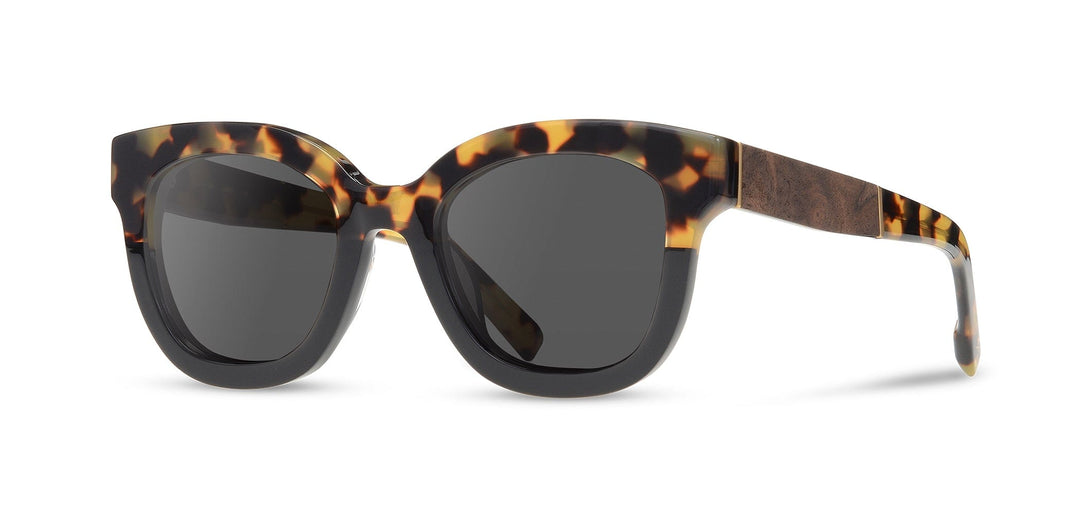 Leopard*Elm Burl*Grey + Leopard*Elm Burl*Grey Polarized | Shwood Lorane Acetate Sunglasses Leopard