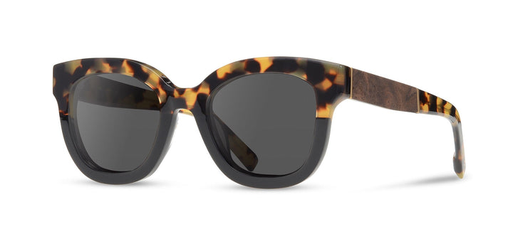 Leopard*Elm Burl*Grey + Leopard*Elm Burl*Grey Polarized | Shwood Lorane Acetate Sunglasses Leopard
