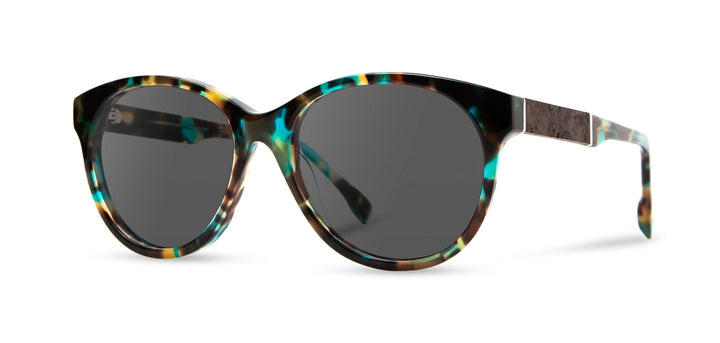Blue Coral*Elm Burl*Grey + Blue Coral*Elm Burl*Grey Polarized | Shwood Madison Acetate Sunglasses