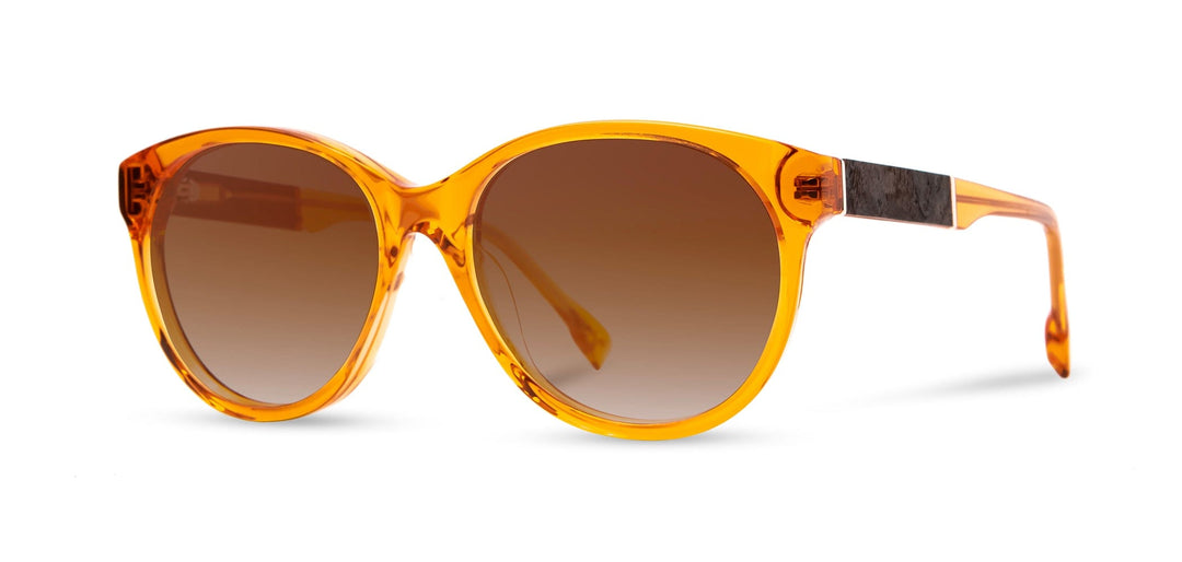 Tangerine*Elm Burl*Brown Fade + Tangerine*Elm Burl*Brown Fade Polarized | Shwood Madison Acetate Sunglasses