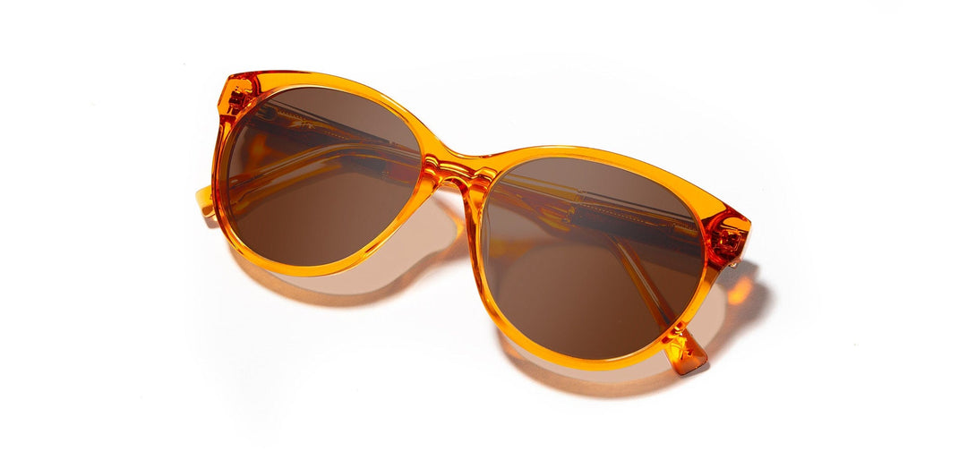 Tangerine*Elm Burl*Brown Fade + Tangerine*Elm Burl*Brown Fade Polarized | Shwood Madison Acetate Sunglasses