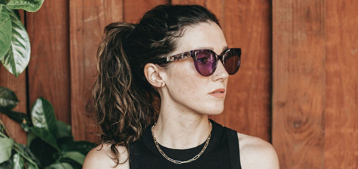 Violet*Rose Flower*Violet + Violet*Rose Flower*Violet Polarized | Shwood Lorane Acetate Sunglasses Violet