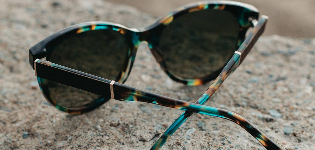 Blue Coral*Elm Burl*Grey + Blue Coral*Elm Burl*Grey Polarized | Shwood Madison Acetate Sunglasses