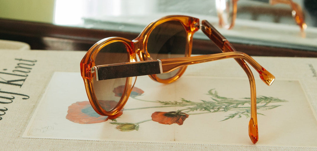 Tangerine*Elm Burl*Brown Fade + Tangerine*Elm Burl*Brown Fade Polarized | Shwood Madison Acetate Sunglasses